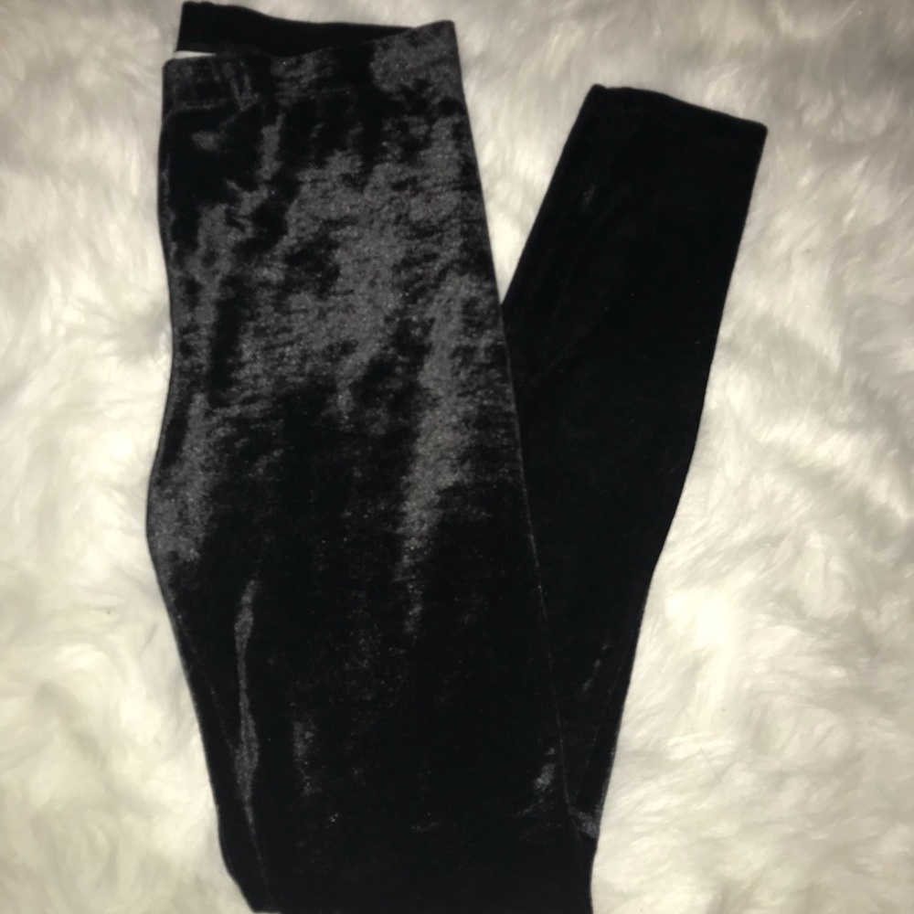 Suede dark navy blue leggings